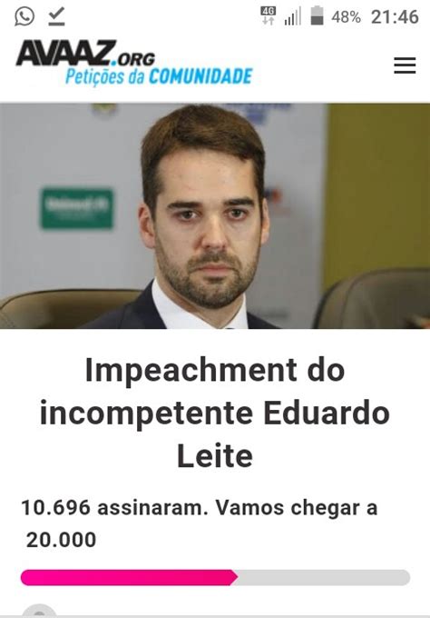 On thursday, the head of brazil's prestigious butantan institute told a senate committee that president bolsonaro's actions delayed the start of the vaccination programme, the spanish news agency efe. KennyRibeiro Viamão: Impeachment de Jair Bolsonaro você é ...