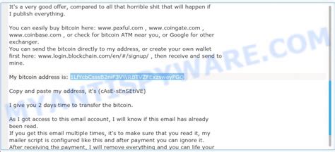 In 2016, writer dave eargle wrote of an event what's also interesting to note is that while many of these blackmail letters were spread via email, this recent set of attacks has been done through the. 1LfYcbCsssB2niF3VWRBTVZFExzsweyPGQ Bitcoin Email Scam