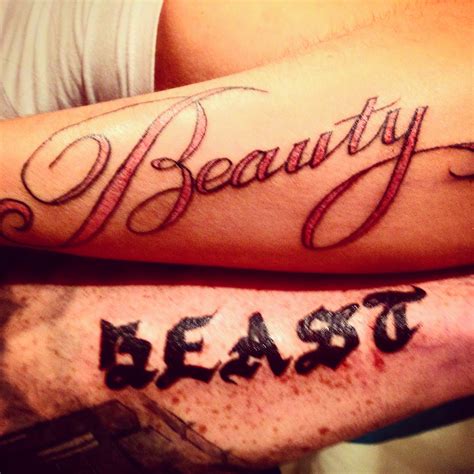 What makes beauty and the beast relatable to so many people among generations and cultures? Beauty and the Beast tattoo | Beauty and the beast tattoo, Time tattoos, Tattoos and piercings