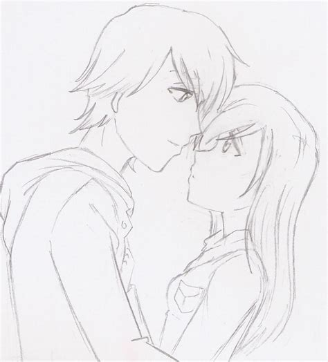 I'm still having a hard time drawing the fingers =_=. Anime love by ElienxXxKitty on DeviantArt