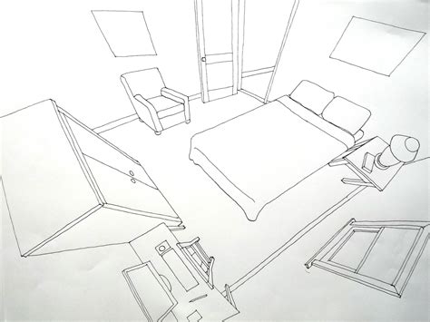 This drawing tutorial will teach you how to draw the interior of a room (a living room or den) using three point perspective techniques. 3-point perspective | Perspective room, 3 point ...