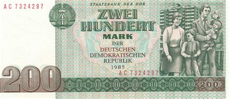 Ausweise für rettungsdienste oder thw professionell fertigen lassen oder selbst vor ort drucken. Deutschland,DDR, 200 Mark 1985 Ro.364F Rückseite Druck ...