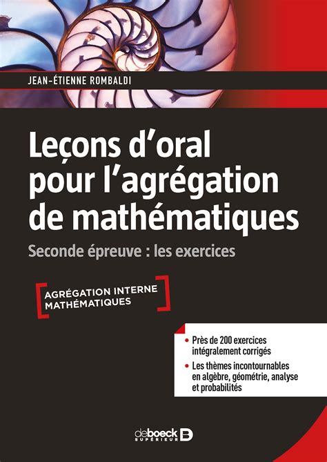Contact 수업_la lecon on messenger. Leçons d'oral pour l'agrégation de mathématiques | De ...