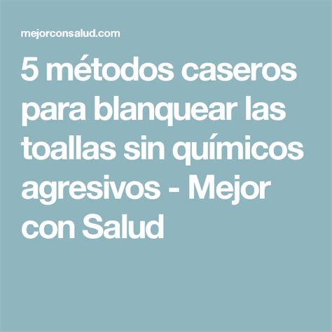 We did not find results for: 5 métodos caseros para blanquear las toallas sin químicos ...