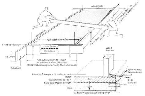 Grundriss bungalow mit integrierter garage Selbstbau-Anleitung Bodenplatte