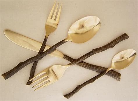 Twig flatware place setting, pattern pewter five. arbor day | Twig flatware, Tableware, Dinnerware tableware