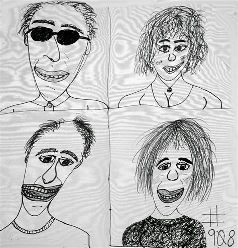 When they are big, they represent going towards others, the relationship with other people. All This Is That: Drawing - Faces No. 908 - Four people in ...