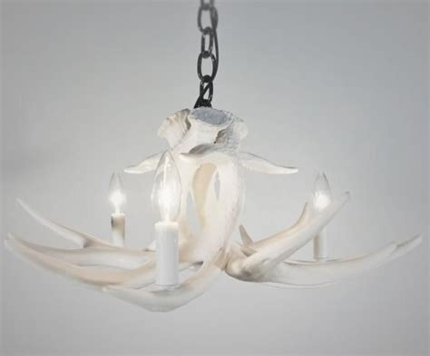 Smooth and tailored, this wide circular chandelier combines contemporary design with european flair. White Faux Whitetail Deer 3 Antler Cascade Chandelier ...