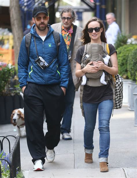 Olivia wilde slips into a sporty black swimsuit as she and jason sudeikis dote on their little darlings otis and daisy during hawaiian beach holiday. Olivia WIlde & Jason Sudeikis Take Baby Otis For A Stroll ...