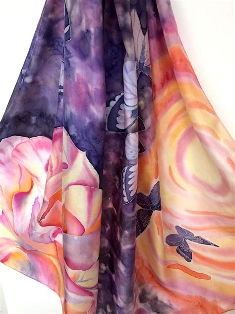 Just always wash one scarf at a time to avoid dye running. Handpainted Silk Scarf 76/27 Flight to the Sun | Etsy in ...