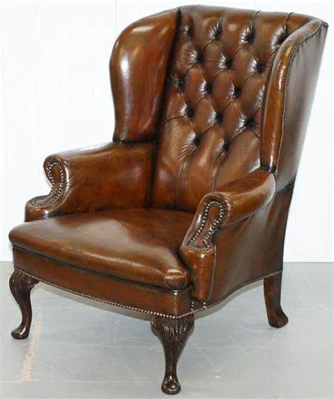 Chances are you'll discovered one other brown leather wingback chair higher design ideas. Pair of Restored Cigar Brown Leather Chesterfield Wingback ...