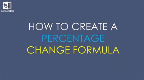 Check spelling or type a new query. How To Create A Percentage Change Formula in Excel - YouTube