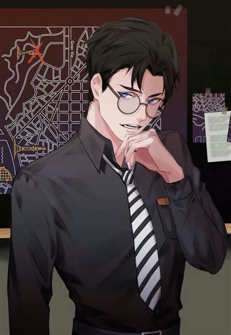 His collared shirt is a black, his tie is white and grey stripes, and his hair is black. นิยาย Identity v  Bed End : Dek-D.com - Writer | ตัว ...
