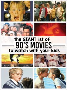 This list is perfect for nostalgic parents looking to show their kids what life was like before iphones or youtube but who also are pixar classic is one of the best kids' movies of all time. The Giant List of 90s Movies to Watch With Your Kids