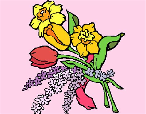Consegna a domicilio a bassano, marostica, cittadella e comuni bouquet di fiori che porta la vivacità della primavera in ogni periodo dell'anno. Disegno Mazzo di fiori colorato da Utente non registrato ...