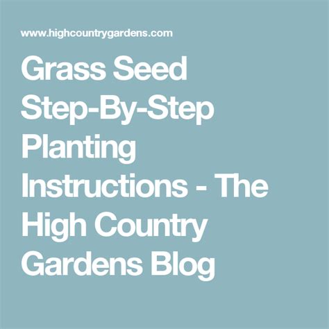 Kick back and let the experts handle your lawn book a professional lawn seeding service in minutes. Grass Seed Step-By-Step Planting Instructions | Grass seed, High country gardens, Grass