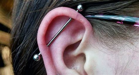 It can also be called a bar or scaffold piercing. Industrial Piercing info and frequently asked questions