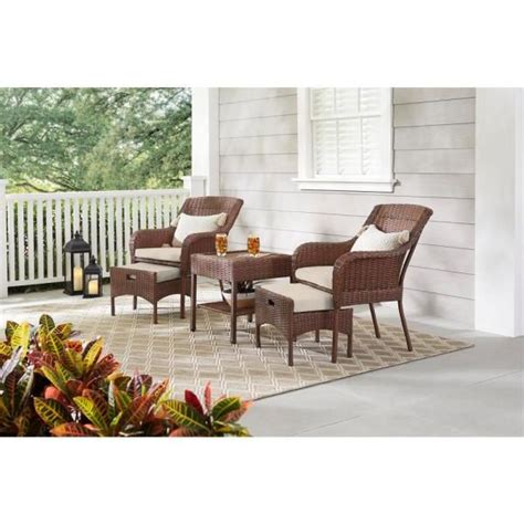 Maybe you would like to learn more about one of these? Hampton Bay Cambridge 5-Piece Brown Wicker Outdoor Patio ...