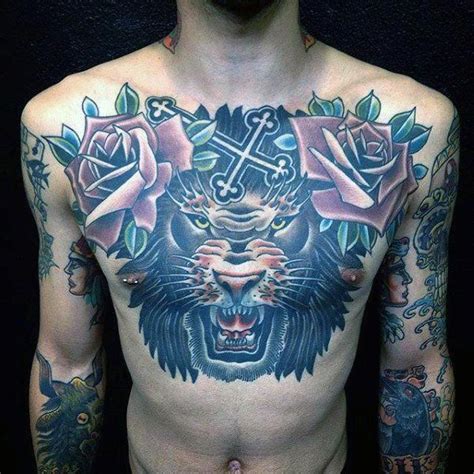 Dennis man (born 26 august 1998) is a romanian professional footballer who plays mainly as a winger for serie a club parma and the romania national team. Old School Rose Flower With Lion Chest Tattoo On Man # ...