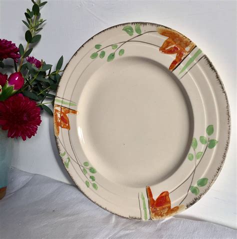 Orange cake jennifer bentley wenning. Art Deco 1930's hand painted cake plates. 3 in total ...