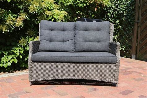 Polyrattan sofa set 2 seater ottoman with storage. DESTINY Loungesofa »Casa«, Polyrattan, grau, inkl ...