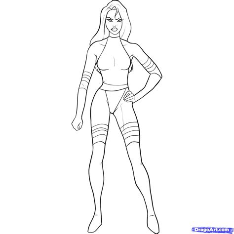 Now you can go back and mark where key parts of the body fall in relation to one another. How to Draw Psylocke, Step by Step, Marvel Characters ...