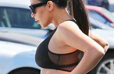 kardashian kim booty cleavage khloe butt skintight aside insane flaunts outfit step another original shesfreaky