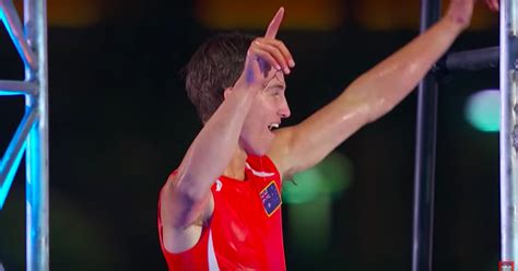 State of origin after ninjas battle it out on the power tower American Ninja Warrior USA vs The World: Bryson Kline's ...