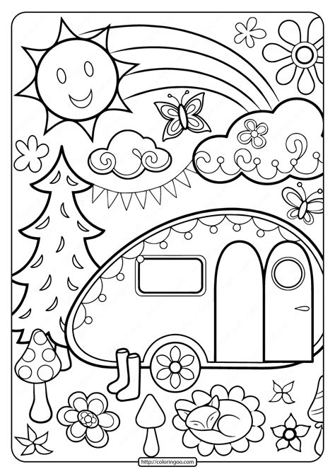 Color animal pictures of horses, dogs, rabbits, lion and more. RV Coloring Pages - Coloring Home