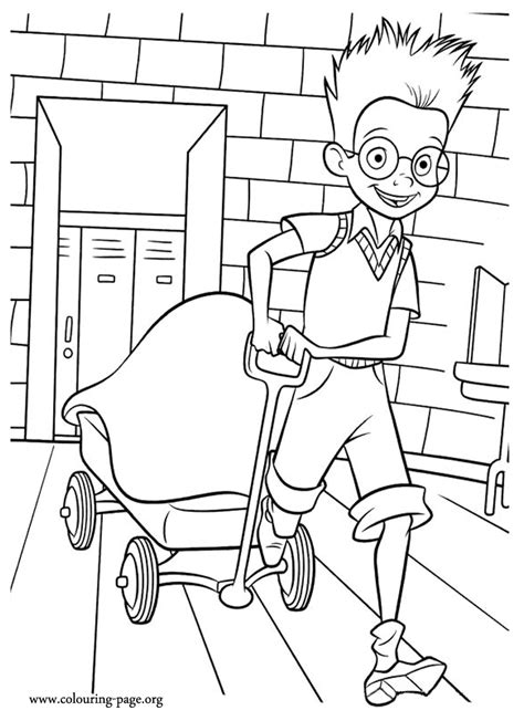These printable coloring pages are also good for them not to be bored and to be artistic. Meet the Robinsons - Lewis going to his school's science ...