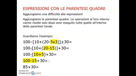 La matematica adopera le parentesi quadre nelle espressioni, come succede per le tonde e le graffe; Espressioni con le parentesi quadre - YouTube