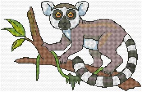 #you may sell your finished cross stitch item. Lemur|37|4818|x-stitch|10 Free Patterns Online