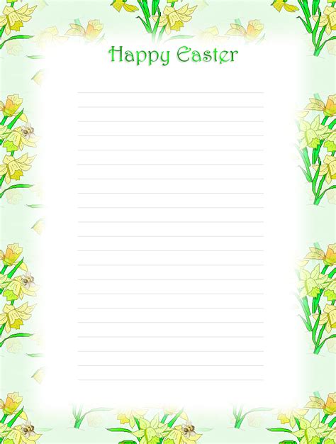 Easter writing paper, easter theme paper, easter border paper, easter theme border paper. Printable Easter Writing Paper - Lovely free printable ...