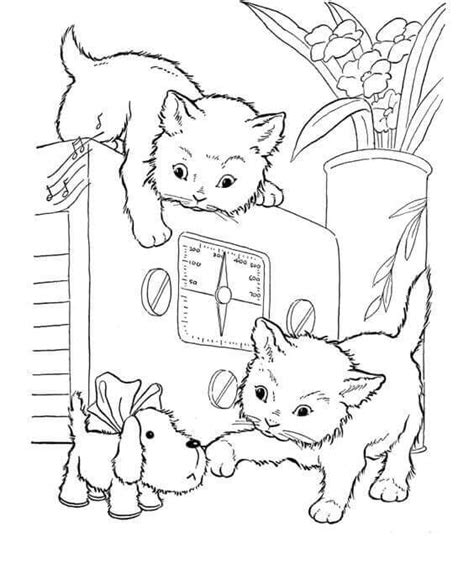 Surprised christmas kitten coloring page. 30 Free Printable Kitten Coloring Pages (Kitty Coloring ...