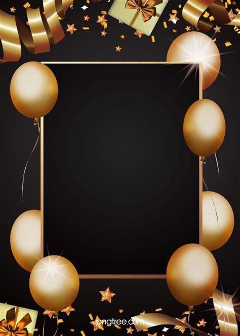 All png & cliparts images on nicepng are best quality. Golden Party Decorations Black Background | Birthday ...