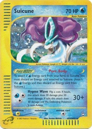 This pokémon has the power to purify dirty water. Suicune H25 - Aquapolis - e-Card - Pokemon Trading Card Game - PokeMasters