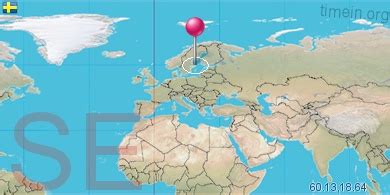 Svédország népsűrűsége 22 fő/km², ami leginkább a déli területekre koncentrálódik. Svédország Pontos idő