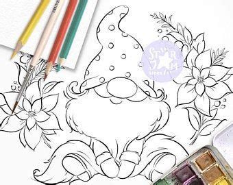 Give the gift of imagination and relaxation to those who love gnomes, christmas, and the holiday season! Christmas Gnomes. Digi Stamp Nordic Coloring Page Digital ...