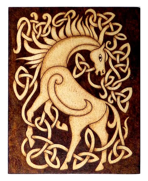 Design celtic home decor plan to place decorative pieces. Celtic home decor wood burned Horse celtic gift for home ...