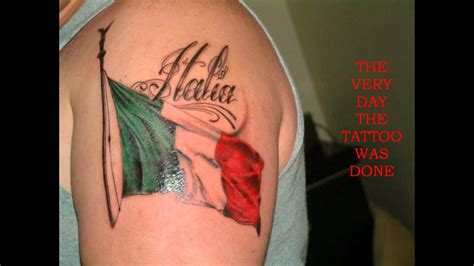 The italian flag tattoos can also differ greatly in their style. MY ITALIAN FLAG TATTOO - YouTube