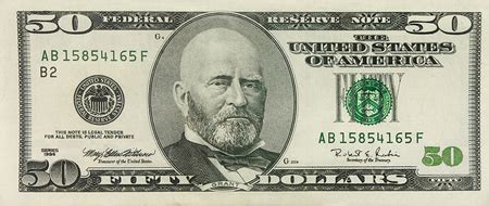 The modern fifty dollar bill featuring grant was only printed for three different seal colors. Bald Presidents on Dollar Bills