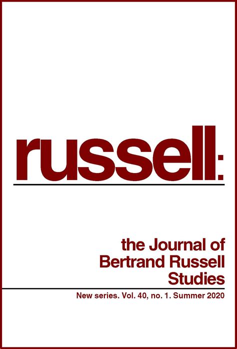 Follow bertrand russell and explore their bibliography from amazon.com's bertrand russell author page. Russell: the Journal of Bertrand Russell Studies