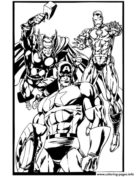 Shield and has a motorcycle and a war chariot. Captain America Thor And Iron Man Coloring Pages Printable