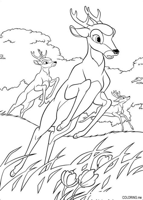 Zoek je een hartjes kleurplaat? Coloring page : Deer run - Coloring.me