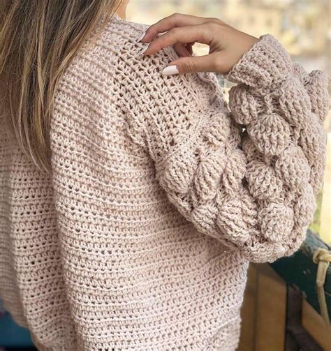 Crochet patterns for may 2020. Balloon Sleeves sweater | Etsy in 2020 | Sweater crochet ...