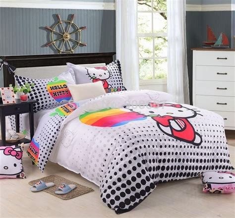 Hello kitty girls reversible pink 3 pc twin bedding sheets saniro comforter set. Best 2014 Black Polka Dot Hello Kitty Printing Comforter ...