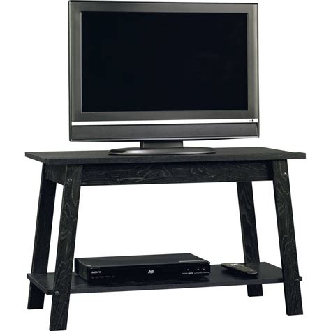 Modern simple style pc table, black metal frame, rustic brown. TV Stand Stands for Flat Screens 37" Wood Shelf Storage ...