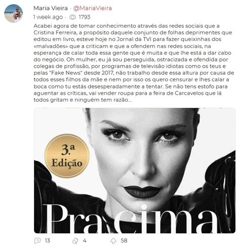 See what maria vieira (vieramaria1952) has discovered on pinterest, the world's biggest collection of ideas. Maria Vieira ATACA Cristina Ferreira "Se não tens estofo ...