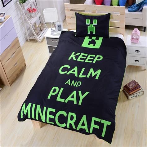 We could not be happier with the step 2 hot wheels race car bed! Keep Calm And Play Minecraft Bedding Bed Sheets Black New ...