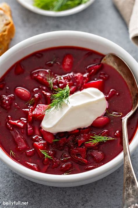 Thanks to its bright red color, this soup. Borscht Recipe {Beet Soup} - Belly Full